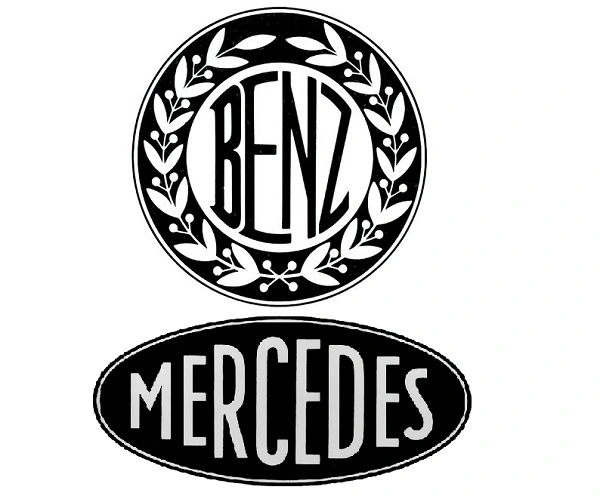Vecchi loghi Benz e Mercedes.