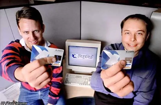 Peter Thiel e il fondatore di PayPal Elon Musk, 2000