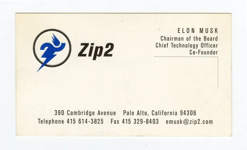 Biglietto da visita ZIP2 1996